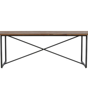 Padang – Table à manger rectangulaire – Noir, Naturel – 250 x 100 cm