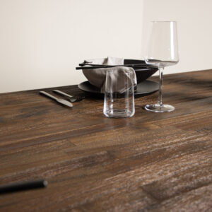 Padang – Table à manger rectangulaire – Noir, Naturel – 250 x 100 cm