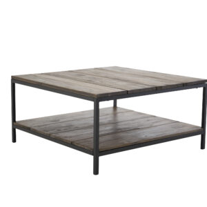 Padang – Table basse – Noir, Naturel, Marron – 80 x 80 cm