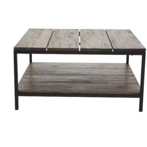 Padang – Table basse – Noir, Naturel, Marron – 80 x 80 cm