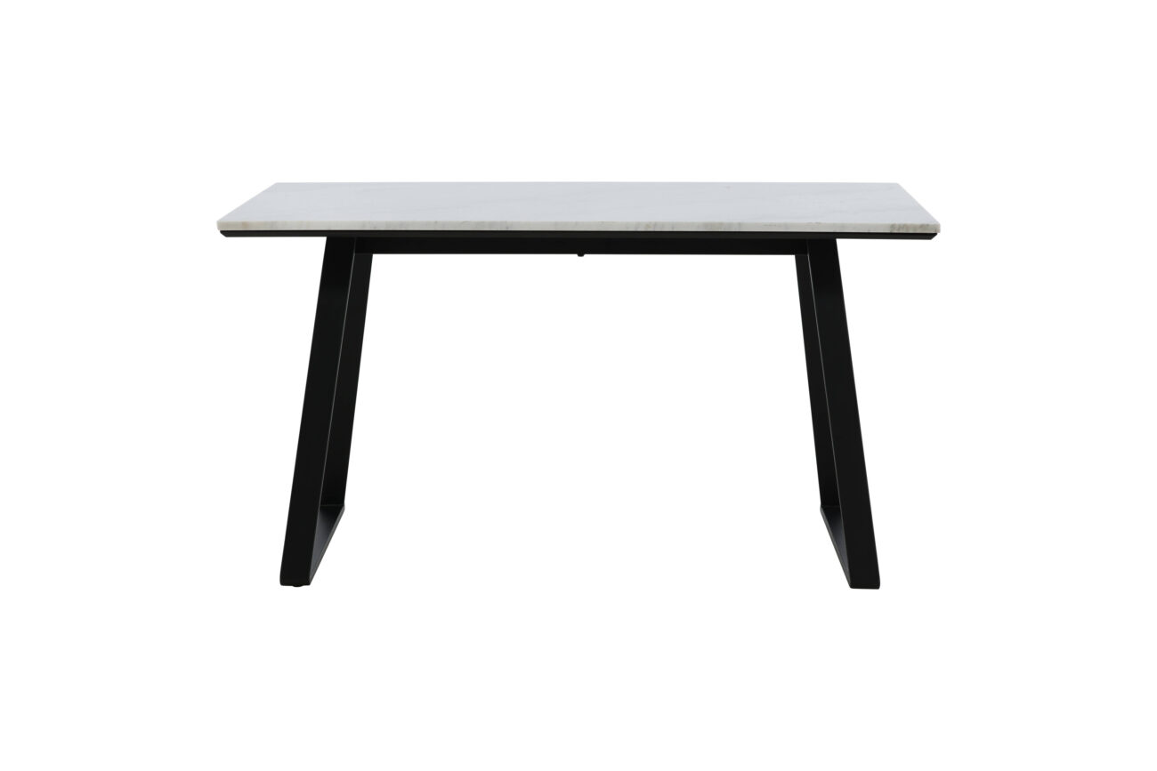 Estelle – Table à manger rectangulaire – Noir, Blanc – 140 x 90 cm
