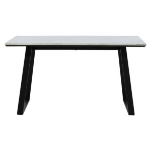 Estelle – Table à manger rectangulaire – Noir, Blanc – 140 x 90 cm