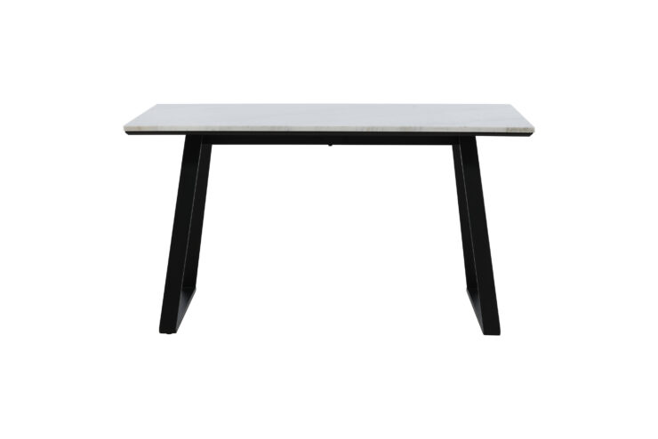 Estelle – Table à manger rectangulaire – Noir, Blanc – 140 x 90 cm