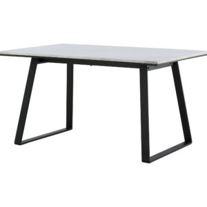 Estelle – Table à manger rectangulaire – Noir, Blanc – 140 x 90 cm