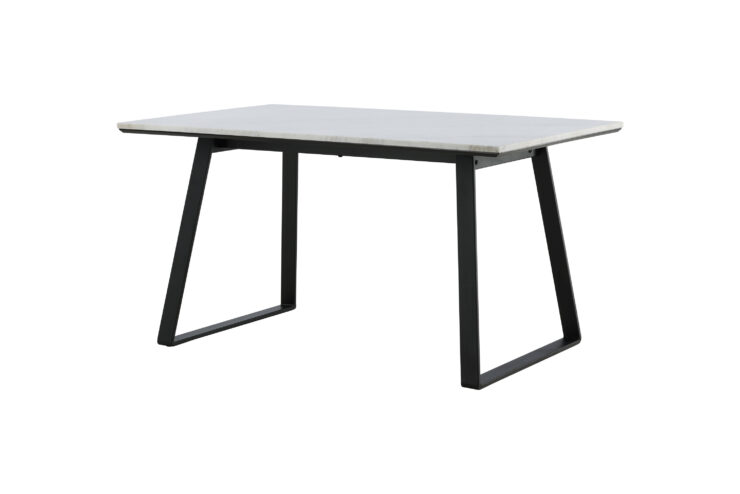 Estelle – Table à manger rectangulaire – Noir, Blanc – 140 x 90 cm