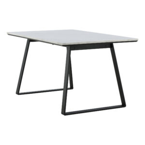 Estelle – Table à manger rectangulaire – Noir, Blanc – 140 x 90 cm