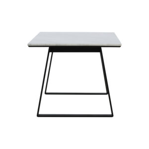 Estelle – Table à manger rectangulaire – Noir, Blanc – 140 x 90 cm