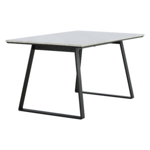 Estelle – Table à manger rectangulaire – Noir, Blanc – 140 x 90 cm