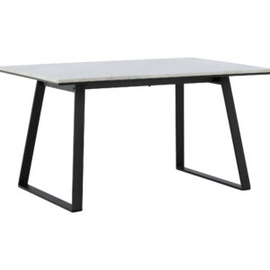 Estelle – Table à manger rectangulaire – Noir, Blanc – 140 x 90 cm