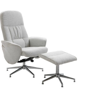Rolf – Fauteuil relax – Chrome, Grège – 82 x 105 x 77 cm