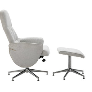 Rolf – Fauteuil relax – Chrome, Grège – 82 x 105 x 77 cm