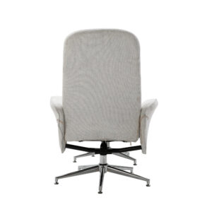 Rolf – Fauteuil relax – Chrome, Grège – 82 x 105 x 77 cm
