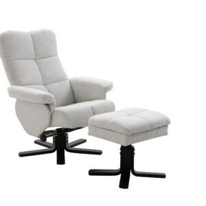 Sven – Fauteuil relax – Noir, Grège – 90 x 101 x 78 cm