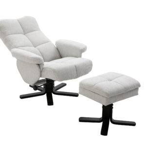 Sven – Fauteuil relax – Noir, Grège – 90 x 101 x 78 cm