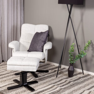 Sven – Fauteuil relax – Noir, Grège – 90 x 101 x 78 cm