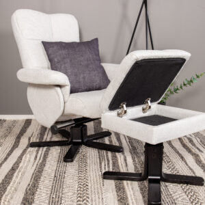 Sven – Fauteuil relax – Noir, Grège – 90 x 101 x 78 cm