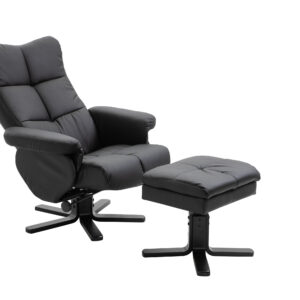Sven – Fauteuil relax – Noir – 90 x 101 x 78 cm