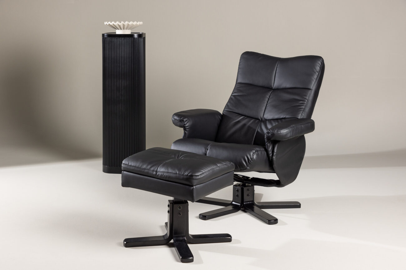 Sven – Fauteuil relax – Noir – 90 x 101 x 78 cm