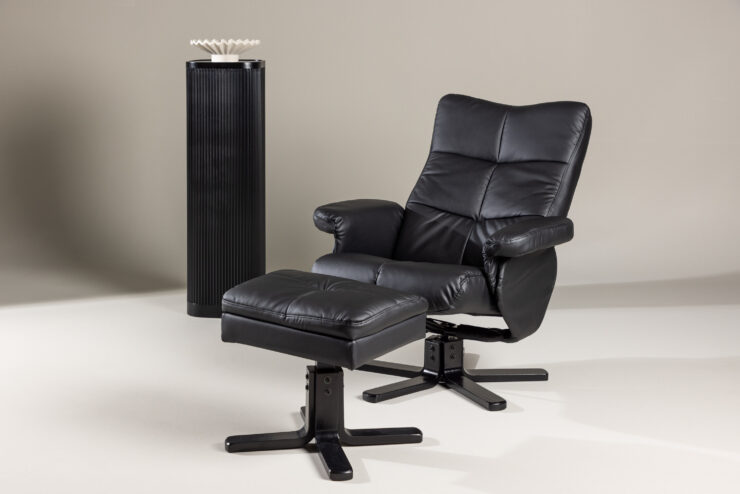 Sven – Fauteuil relax – Noir – 90 x 101 x 78 cm