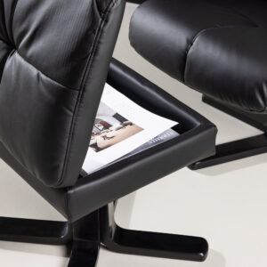 Sven – Fauteuil relax – Noir – 90 x 101 x 78 cm