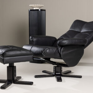 Sven – Fauteuil relax – Noir – 90 x 101 x 78 cm