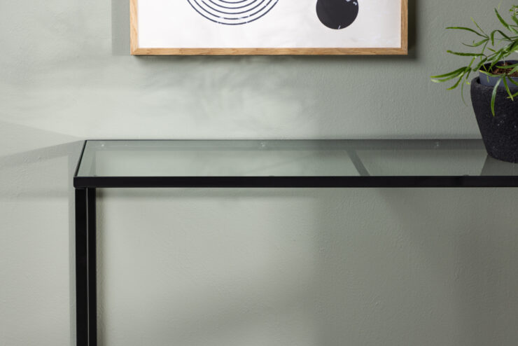 Dipp – Table d'appoint – Noir, Transparent – 100 x 30 cm