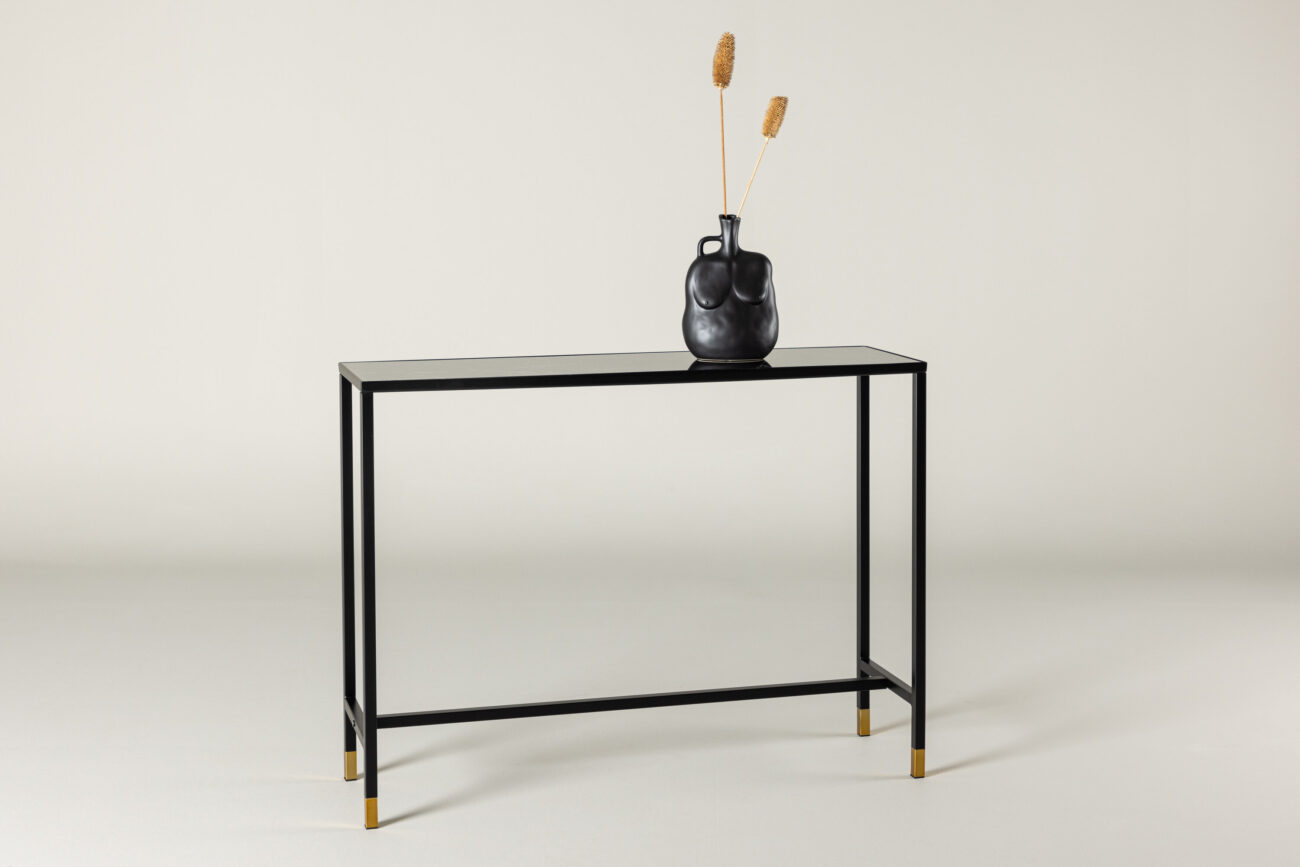 Dipp – Table d’appoint – Noir, Doré – 100 x 30 cm