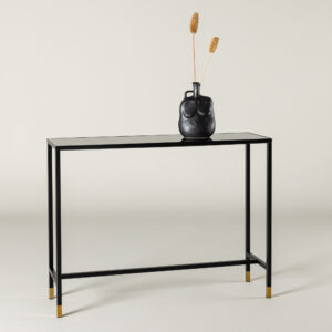 Dipp – Table d&rsquo;appoint – Noir, Doré – 100 x 30 cm