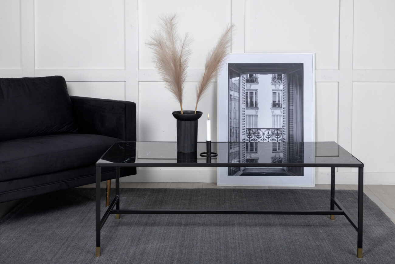 Dipp – Table basse – Noir, Doré – 130 x 60 cm