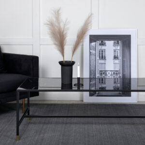 Dipp – Table basse – Noir, Doré – 130 x 60 cm