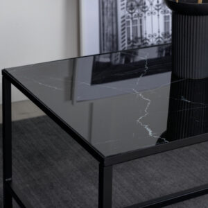 Dipp – Table basse – Noir, Doré – 130 x 60 cm