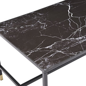 Dipp – Table basse – Noir, Doré – 130 x 60 cm
