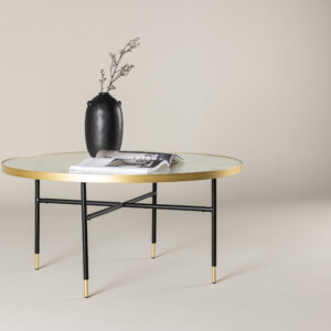 Bubbles – Table basse – Doré, Transparent – ⌀98 cm