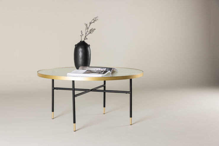Bubbles – Table basse – Doré, Transparent – ⌀98 cm