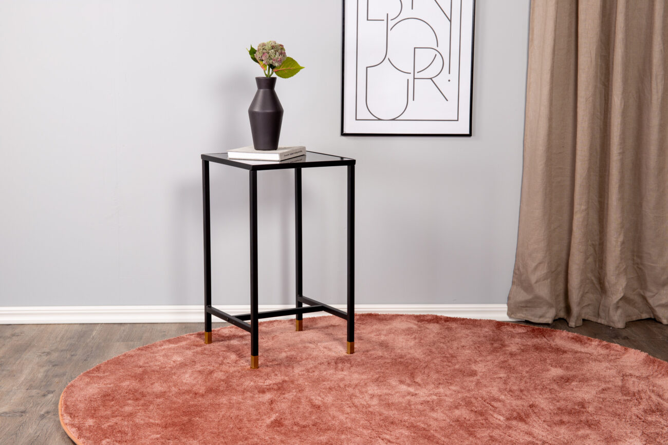 Dipp – Table de chevet – Noir, Doré – 40 x 40 cm
