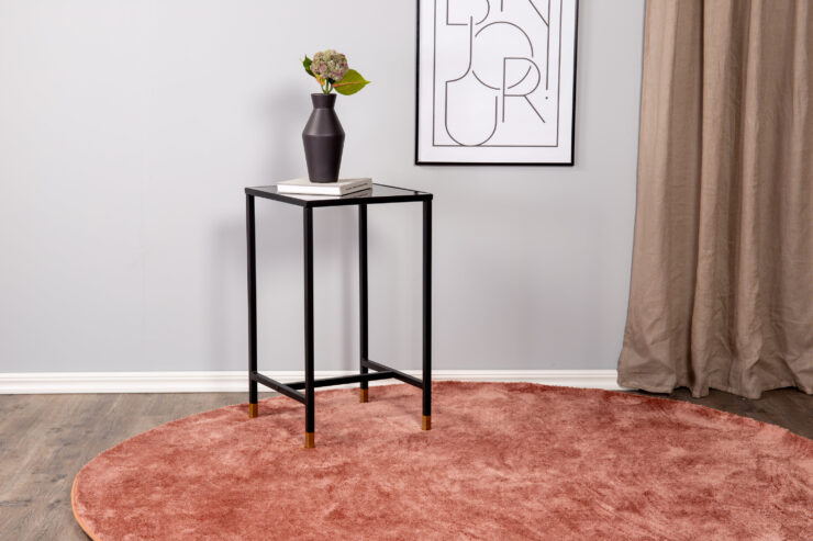 Dipp – Table de chevet – Noir, Doré – 40 x 40 cm