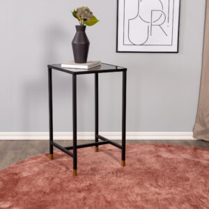 Dipp – Table de chevet – Noir, Doré – 40 x 40 cm
