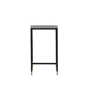 Dipp – Table de chevet – Noir, Doré – 40 x 40 cm