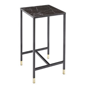 Dipp – Table de chevet – Noir, Doré – 40 x 40 cm
