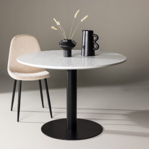 Razzia – Table à manger ronde – Noir, Blanc – ⌀106 cm