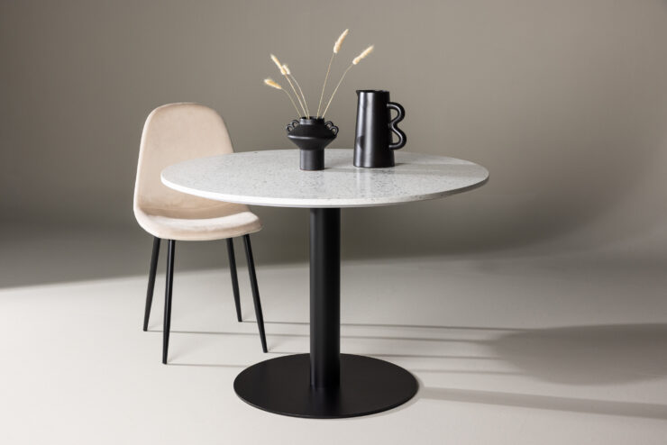 Razzia – Table à manger ronde – Noir, Blanc – ⌀106 cm