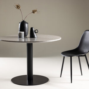 Razzia – Table à manger ronde – Noir, Gris – ⌀106 cm