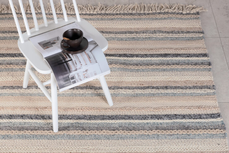 Gudha – Tapis de salon – Beige, Bleu – 300 x 200 cm