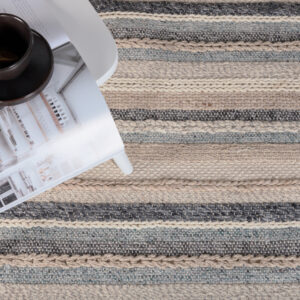 Gudha – Tapis de salon – Beige, Bleu – 300 x 200 cm