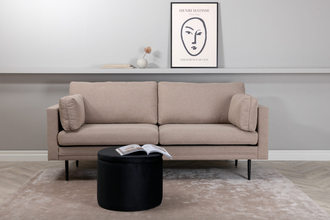 Boom – Canapé 3 places – Noir, Marron – 90 x 84 x 203 cm
