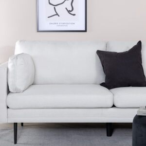 Boom – Canapé 3 places – Noir, Beige clair – 90 x 84 x 203 cm