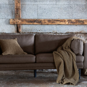 Boom – Canapé 3 places – Noir, Marron – 90 x 84 x 203 cm