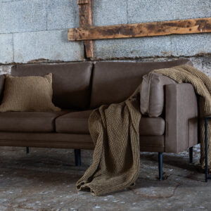 Boom – Canapé 3 places – Noir, Marron – 90 x 84 x 203 cm