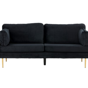 Boom – Canapé 3 places – Noir, Doré – 90 x 84 x 203 cm