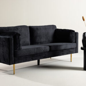 Boom – Canapé 3 places – Noir, Doré – 90 x 84 x 203 cm